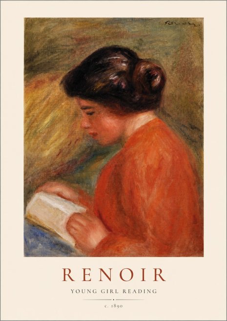Renoir Young Girl Reading I No1 - Plakát