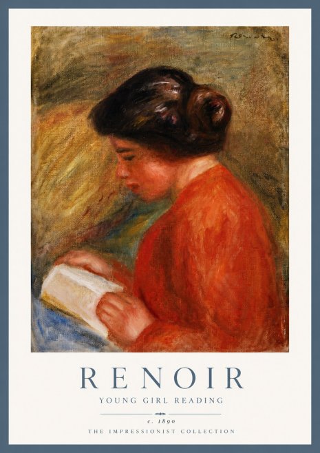 Renoir Young Girl Reading I No5 - Plakát