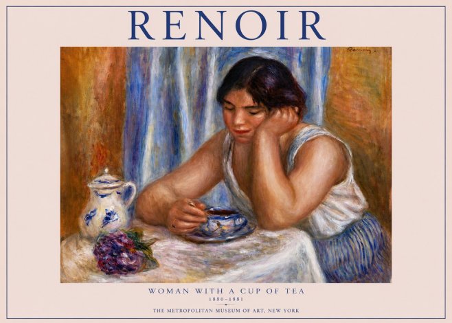 Renoir Woman with a Cup of Tea No3 - Plakát
