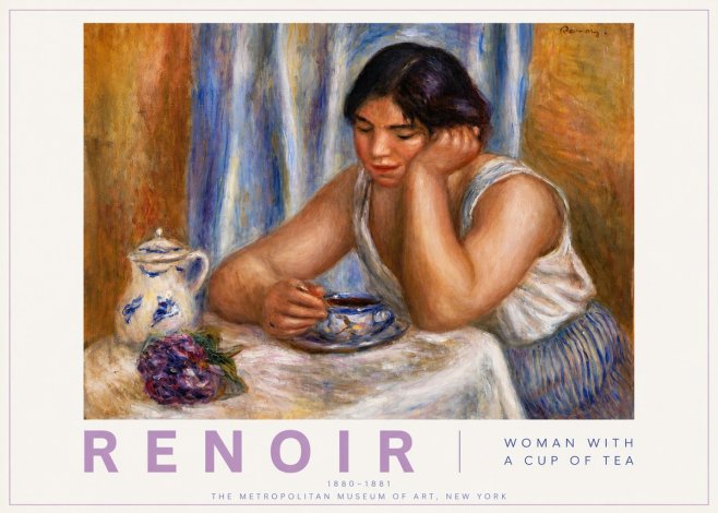 Renoir Woman with a Cup of Tea No5 - Plakát