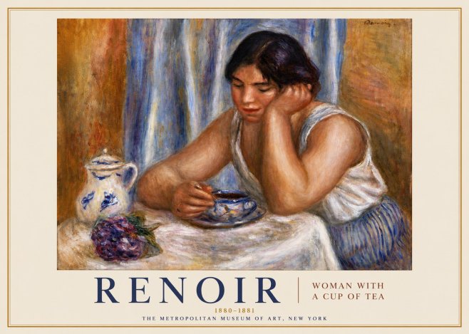 Renoir Woman with a Cup of Tea No6 - Plakát