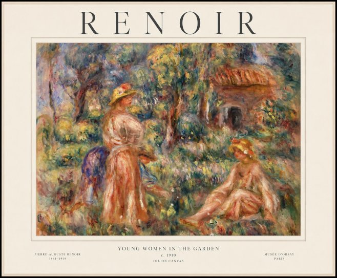 Renoir Young Women in the Garden I No1 - Plakát