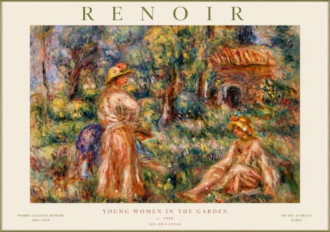 Renoir Young Women in the Garden I No3 - Plakát