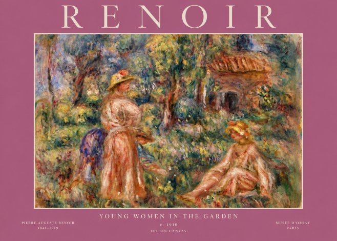 Renoir Young Women in the Garden I No5 - Plakát