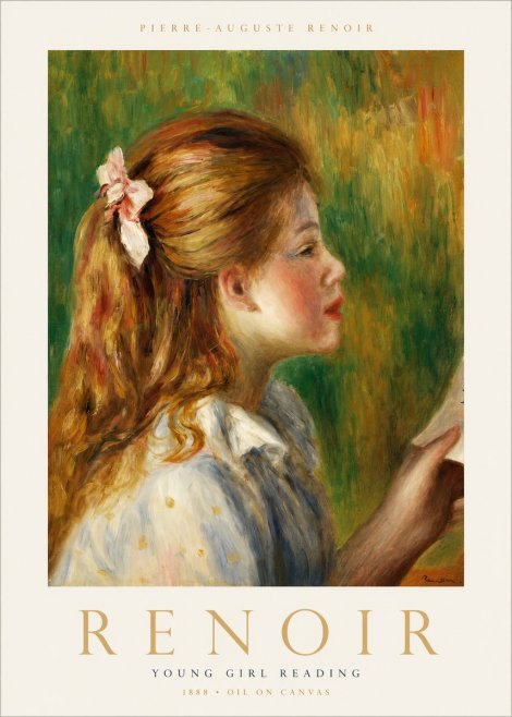 Renoir Young Girl Reading II No1 - Plakát