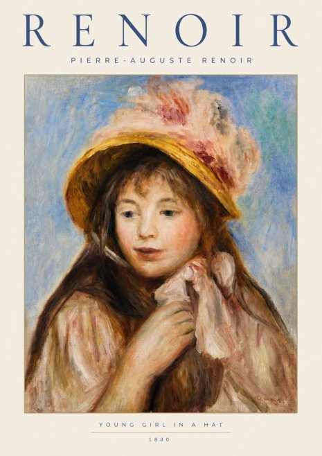 Renoir Young Girl in a Hat No4 - Plakát