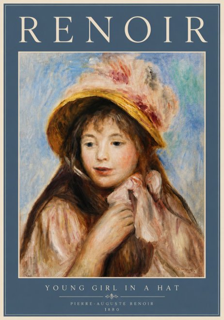 Renoir Young Girl in a Hat No6 - Plakát