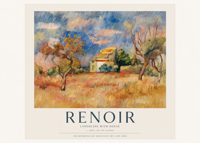 Renoir Landscape with House III No1 - Plakát
