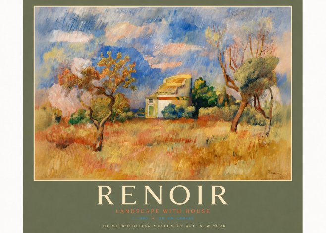 Renoir Landscape with House III No5 - Plakát