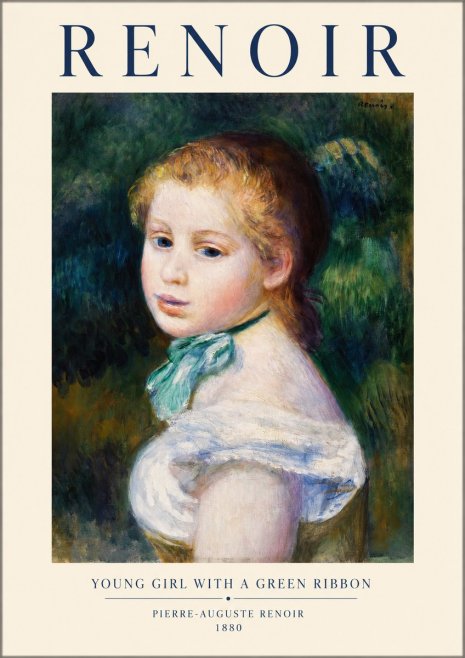 Renoir Young Girl with a Green Ribbon No1 - Plakát
