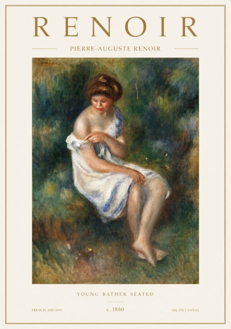 Renoir Young Bather Seated No1 - Plakát