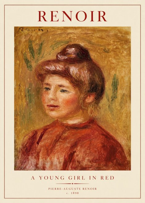 Renoir A Young Girl in Red No1 - Plakát
