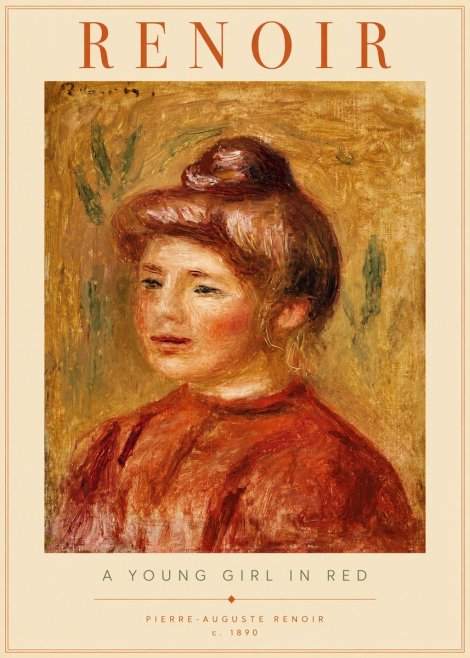 Renoir A Young Girl in Red No2 - Plakát