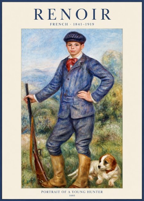 Renoir Portrait of a Young Hunter No1 - Plakát