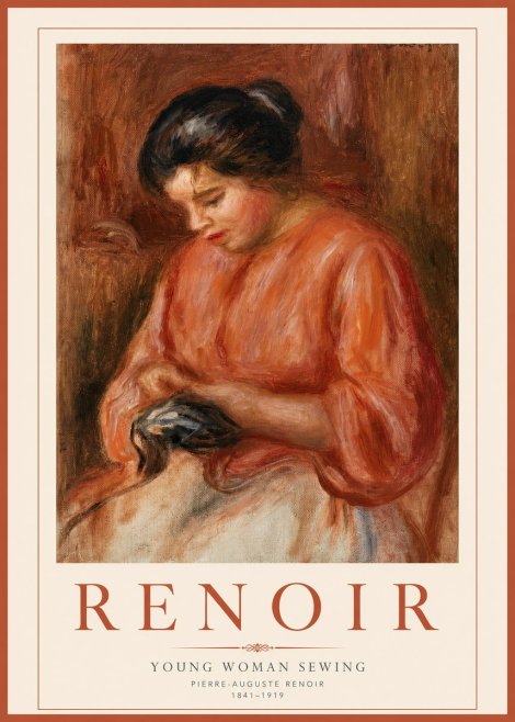 Renoir Young Woman Sewing I No2 - Plakát