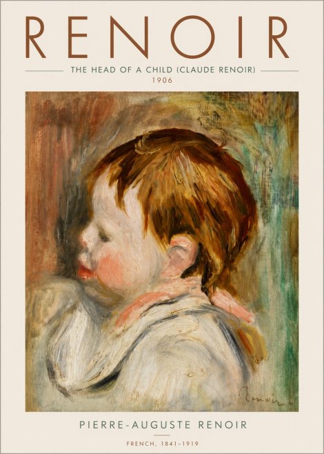 Renoir The Head of a Child (Claude Renoir) No6 - Plakát