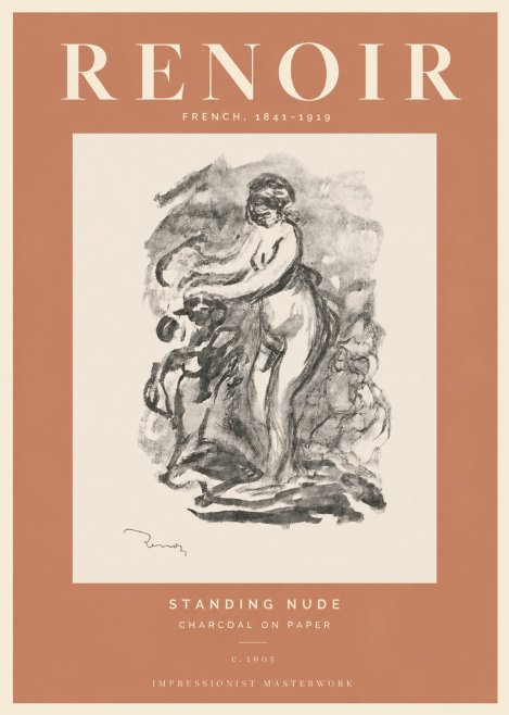 Renoir Standing Nude No5 - Plakát