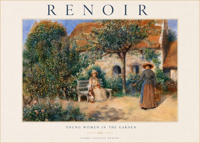 Renoir Young Women in the Garden II No3 - Plakát