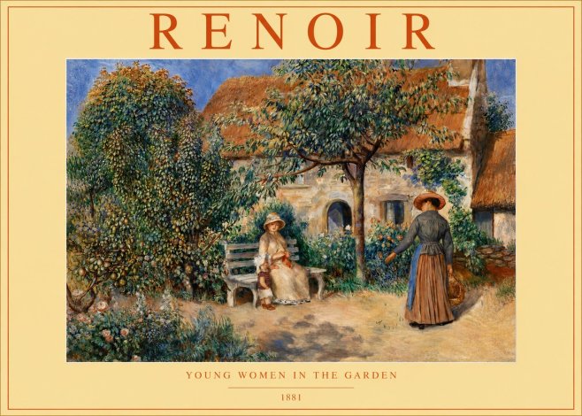 Renoir Young Women in the Garden II No4 - Plakát