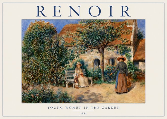 Renoir Young Women in the Garden II No5 - Plakát