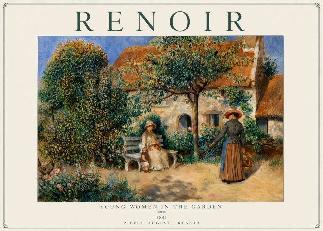 Renoir Young Women in the Garden II No6 - Plakát