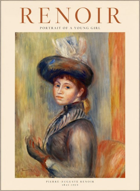 Renoir Portrait of a Young Girl IV No1 - Plakát