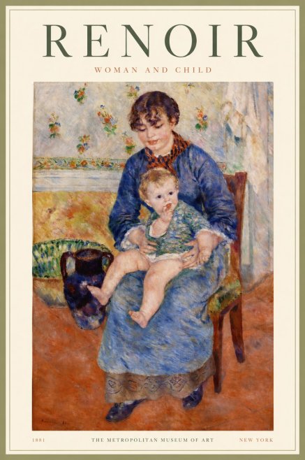Renoir Woman and Child No2 - Plakát