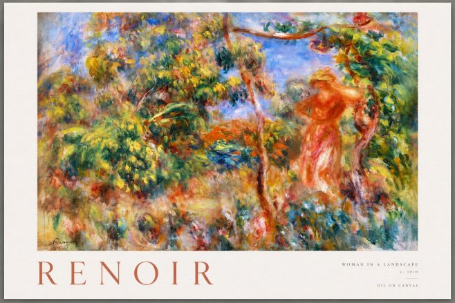 Renoir Woman in a Landscape No3 - Plakát