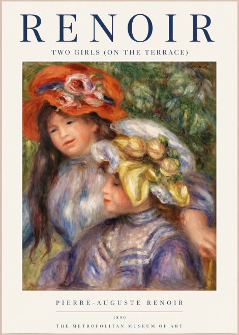 Renoir Two Girls (on the Terrace) No1 - Plakát