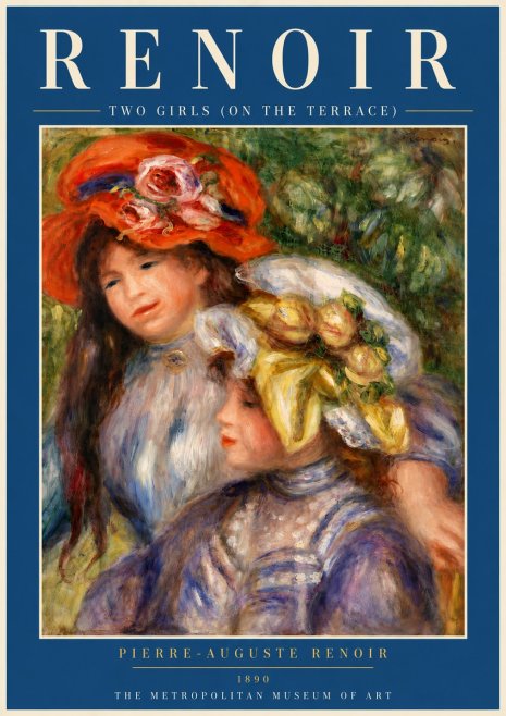 Renoir Two Girls (on the Terrace) No6 - Plakát