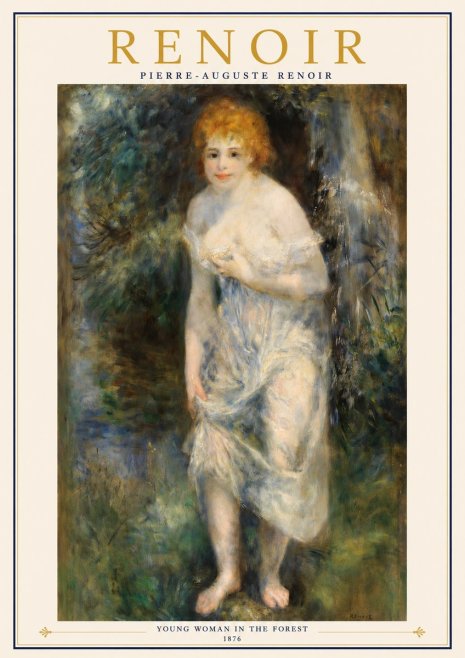 Renoir Young Woman in the Forest No2 - Plakát