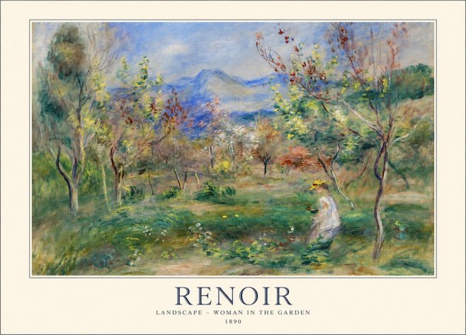 Renoir Landscape - Woman in the Garden No1 - Plakát