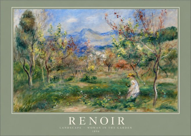 Renoir Landscape - Woman in the Garden No2 - Plakát
