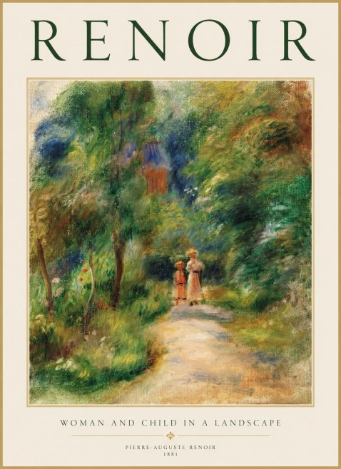 Renoir Woman and Child in a Landscape II No1 - Plakát