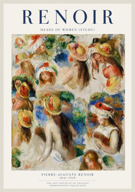 Renoir Heads of Women (Study) No1 - Plakát