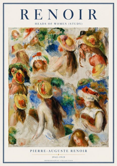 Renoir Heads of Women (Study) No3 - Plakát
