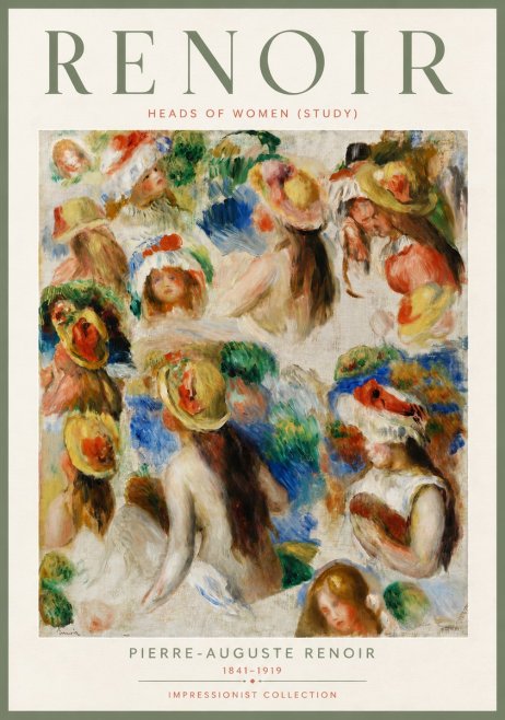 Renoir Heads of Women (Study) No4 - Plakát