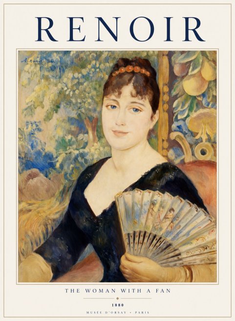 Renoir The Woman with a Fan No1 - Plakát