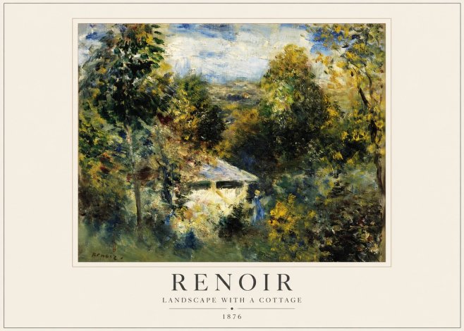 Renoir Landscape with a Cottage No1 - Plakát