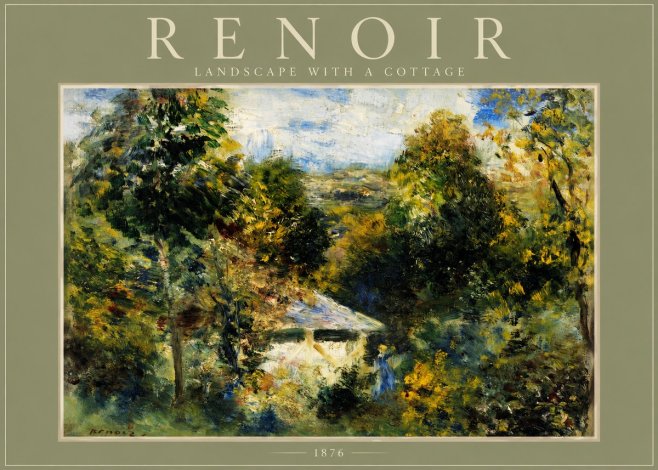 Renoir Landscape with a Cottage No2 - Plakát