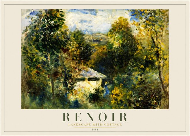 Renoir Landscape with a Cottage No4 - Plakát