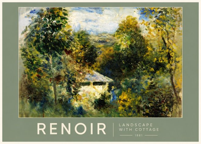 Renoir Landscape with a Cottage No5 - Plakát