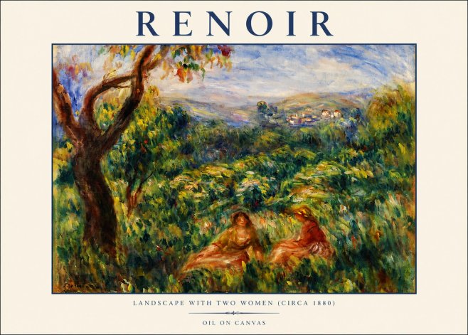 Renoir Landscape with Two Women (Circa 1880) No3 - Plakát