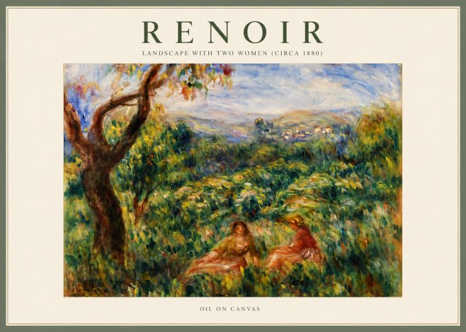 Renoir Landscape with Two Women (Circa 1880) No4 - Plakát