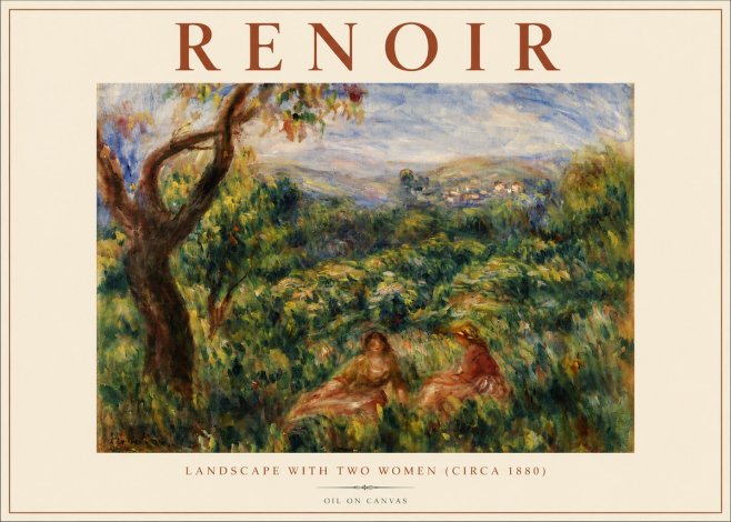 Renoir Landscape with Two Women (Circa 1880) No5 - Plakát
