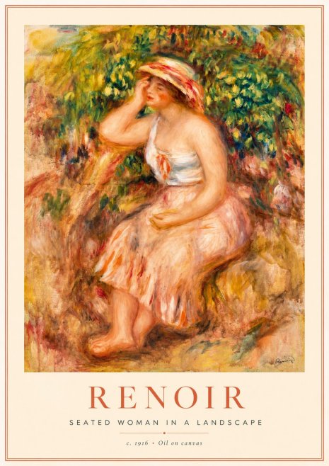 Renoir Seated Woman in a Landscape No1 - Plakát