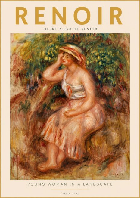 Renoir Seated Woman in a Landscape No5 - Plakát