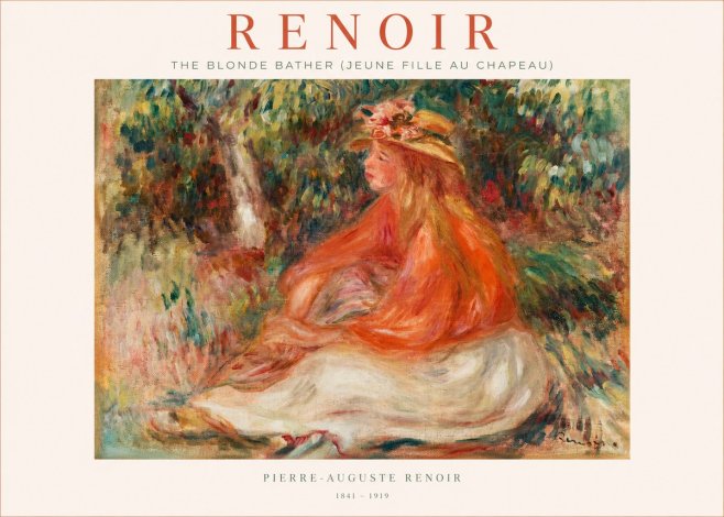Renoir The Blonde Bather (Jeune Fille Au Chapeau) No1 - Plakát