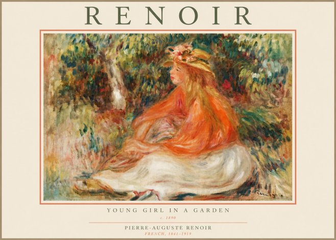 Renoir The Blonde Bather (Jeune Fille Au Chapeau) No3 - Plakát