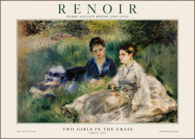 Renoir Two Girls in the Grass No2 - Plakát